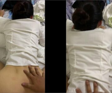 Tranh thủ giờ nghỉ trưa với em nhân viên văn phòng sơ mi trắng