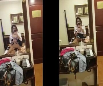 Em kính cận mặc đồ nữ sinh tự quay phim cưỡi ngựa trước gương