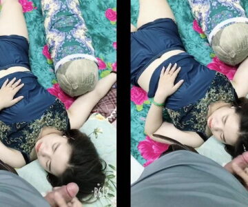 Chị ngon quá em trai lén quay tay bắn tinh đầy tóc lúc chị ngủ