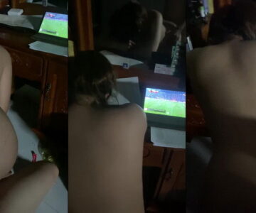 Xem bóng đá mà em cũng không tha bắt vừa xem vừa trả bài