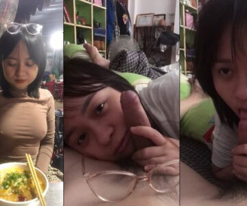 Em thèm quá vứt cả kính sang một bên để bú cu cho anh