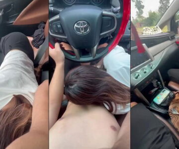 Đang lái xe em kéo quần anh ra bú mút chỉnh cần số