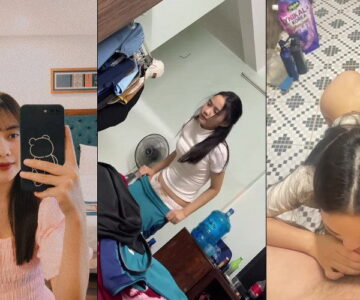 Bé sinh viên bướm hồng hào anh hành hạ em từ phòng tắm ra đến giường ngủ